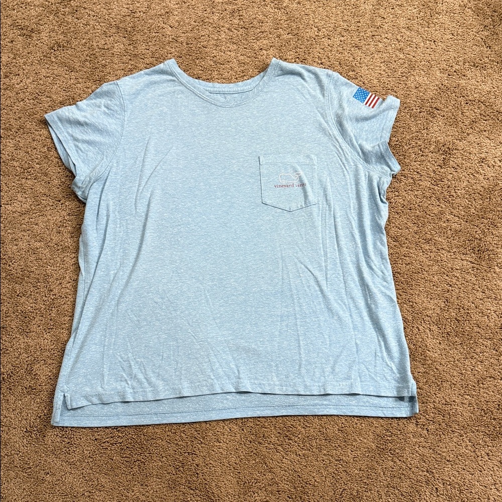 Vineyard Vines Heather Blue Crewneck Tee